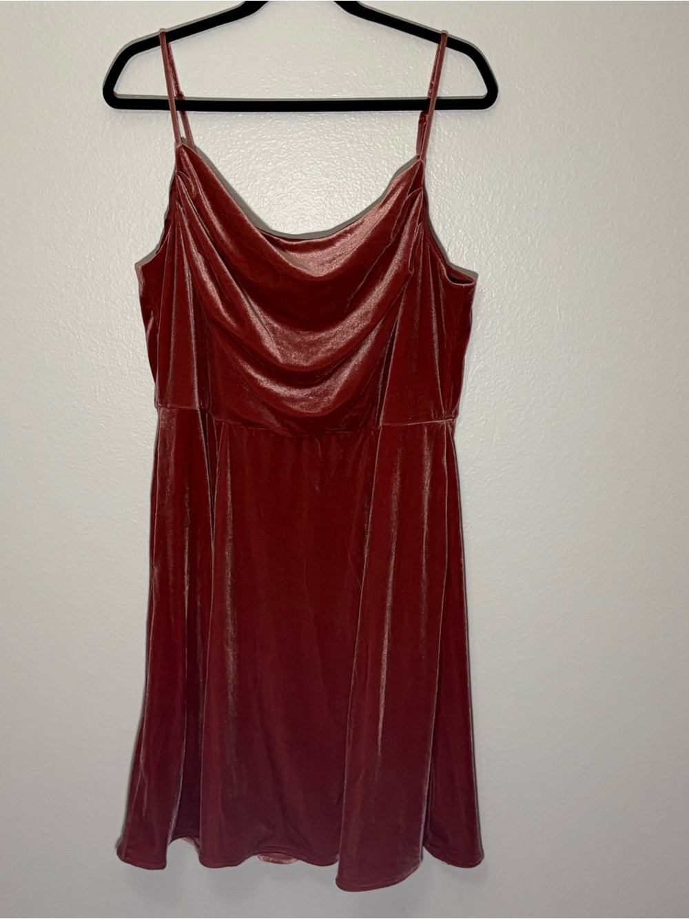 DB studio Velvet Cowl Neck Spaghetti Strap Dress STYLE# F20439 Cinnamon 16